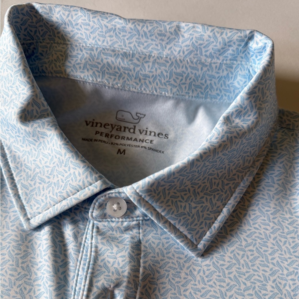 Vineyard Vines Light Blue Patterned Polo